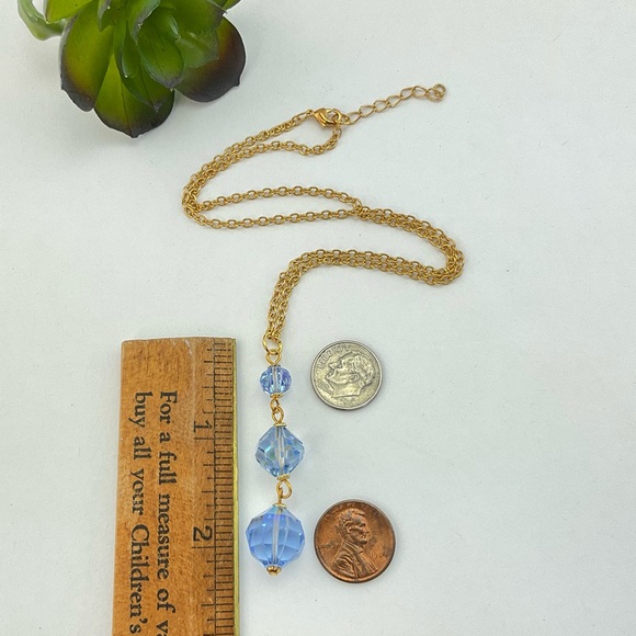 HOST PICK! Aurora Borealis Crystal Pendant Necklace, Handmade, Vintage Crystals - Picture 7 of 11